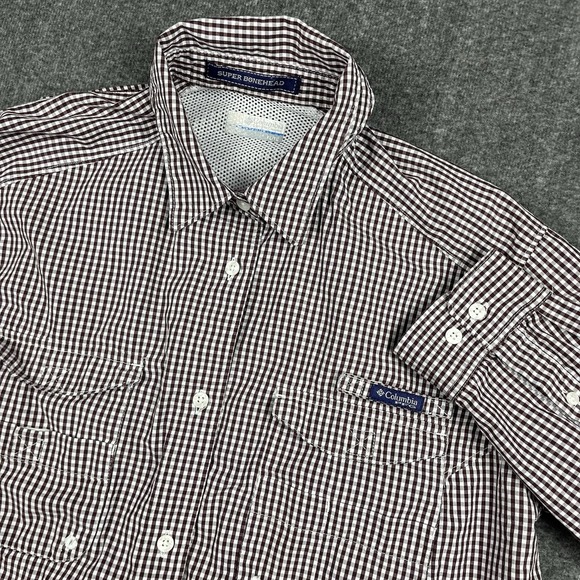 Columbia PFG Womens XL Super Bonehead Blue Vented Button Up Shirt Outdoor Hiking - Picture 1 of 14